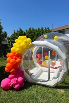 Balloons, birthday party theme Bubble House Party, Rental Ideas, Party Inspo, Wedding Stylist, Bounce House, Wedding Tablescapes, Party Invite