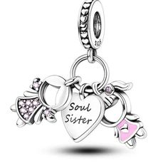 * High-Quality Silver: All our charms are crafted from high-quality 925 sterling silver, ensuring you receive a durable and long-lasting piece. * Custom Design: Each charm features a unique and custom design. These specially crafted charms perfectly complement your bracelets and necklaces. * Variety of Themes: We offer our customers a wide selection. From hearts to stars, animal figures, and more, we have various charms available in different themes. * Affordable Prices: We provide high-quality Soul Sister Christmas Gifts, Sister Christmas Gifts, Bangles Shop, Sister Forever, Designer Charms, Silver Pandora Charms, Charmed Sisters, Sister Christmas, Sisters Forever