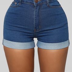 New With Tags Very Stretch And Form Fitting With No Gap In The Back Medium Wash Jeans For Short Women, Cuffed Shorts, Fashion Nova Jeans, High Waisted Shorts Denim, Denim Shorts Women, Short En Jean, Womens Loungewear, High Waisted Denim, Rompers Women