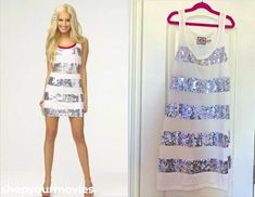 High School Musical 3: Sharpay’s White and Silver Sequin Striped Dress Juicy Couture Dress, Ashley Tisdale, Dress Home