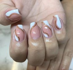 Baby Nail Art, Art Deco Nails, Gel Nails Diy, Glitter Gel Nails, Baby Nails, Simple Gel Nails, Glow Nails