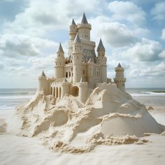 a castle made out of sand on the beach