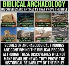 the biblical archaeoloy poster is shown in black and white, with an image of