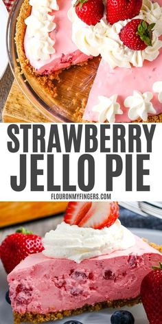 this strawberry jello pie is the perfect dessert for summer