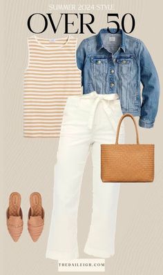 Casual summer outfits for women over 50 Outfit With Off White Pants, Classic Summer Capsule Wardrobe, Classic Summer Outfits, Wardrobe For Women, Outfits For Women Over 50, Classic Outfits For Women, Summer Outfits For Women, Stylish Outfits For Women Over 50, Casual Summer Outfits For Women