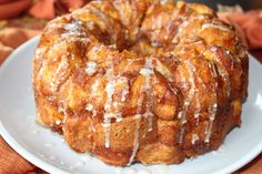 a bundt cake sitting on top of a white plate