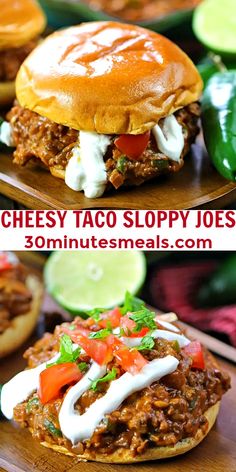 cheesey taco sloppy joes are an easy and delicious appetizer