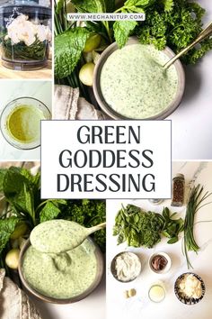 green goddess dressing collage with text overlay