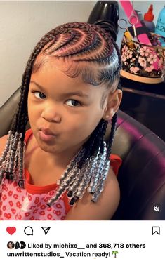 Cute Hairstyles For Year 7 Old Braids, Kids Braiding Hairstyles Black, Kids Feed In Ponytail, Braids Toddler Girl, Kid Feed In Braid Styles, Easy Braided Hairstyles For Kids Black, Braided Kids Hairstyles Black, Braided Ponytails For Kids, Braiding Hairstyles For Black Girls Kids