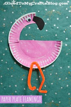 this paper plate flamingo craft is so cute and easy to make