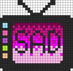 a pixelated tv screen with the word sale on it