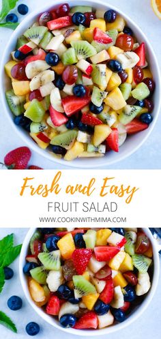 fresh and easy fruit salad in a bowl