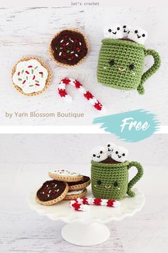 crochet coffee mug cozyies with free pattern by yarn blossom boutique on etsycrep