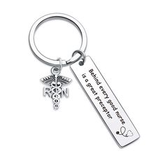 PRICES MAY VARY. Behind every good nurse is a great preceptor Keychain, Nurse Preceptor Keychain Nurse RN Keychain Phrase Engraved on stainless steel material keychain.vividly and in a way that is easy to understand. advisable enough to take anywhere comfortably. Nurse appreciation jewelry for Nurse Preceptor gift stethoscope nursing gifts Rnurse teacher gift nurse thank you gift charge Nurse birthday gift Nurse Preceptor keyring . Making it more than just a gift but somethin always moving love Nursing Teacher Gifts, Nurse Preceptor, Birthday Keychain, Nurse Keychain, Student Birthday Gifts, Nurse Birthday, Charge Nurse, Nurse Jewelry, Nursing School Gifts