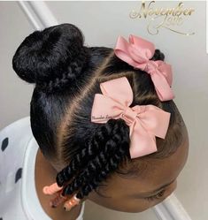 Hairstyles For Kids, Natural Hairstyles, Cute Hairstyles, African American, Braids, Hairstyles, Hair, Pink