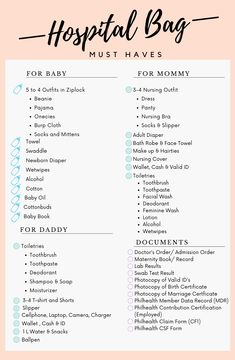 the hospital bag list for babies and toddlers