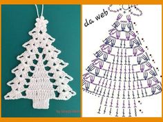 crochet christmas tree ornament and doily pattern