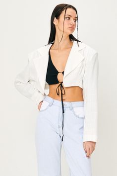 Jennifer Cropped Jacket | Women's Jackets & Coats | storets Jacket Crop, Belted Robe, Shearling Coat, Cropped Jacket, Long Shirt, Crop Jacket, Cropped Hoodie, Shoulder Pads, Shirt Jacket