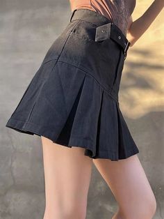 ⚡️Free Shipping 2022 Buckled Belt Pleated Mini Skirt Black L under $35.00 in Skirts at AnotherChill.com Online. Style: Casual/Street/Y2K. Color: Black, Brown. Fabric Content: Polyester Blend. Fit Type: Regular. Length: Above Knee. Design: With buckle belt design, a zip button fastening at front, functional pockets and pleated seam detailing.. ✓2022 SUMMER OUTFITS. Check reviews and buy Buckled Belt Pleated Mini Skirt today. Trendy Summer Mini Skirt Hip-length, Trendy Hip-length Mini Skirt For Summer, Fitted Pleated Asymmetrical Skort, Casual Summer Mini Skirt, Hip-length, Casual Hip-length Mini Skirt For Spring, Trendy Non-stretch Skort, Trendy Non-stretch Skirted Skort, Chic Summer Skirt, Hip-length, Summer Pleated Hip-length Skirt