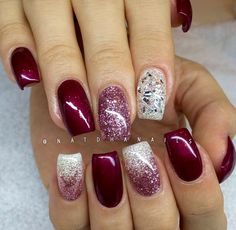 Sparkly Fall Nails Art, Trendy Fall Nails, Dark Nail Designs, Nails Art Designs, Art Designs Ideas, French Manicure Nails, Square Nail Designs, Fall Nail Art Designs