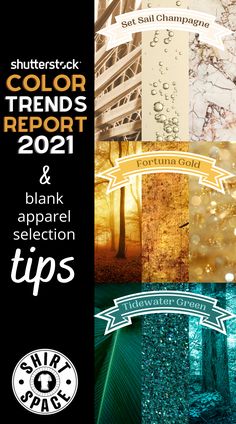 shutterstock-color-trends-report-2021-blank-apparel-selection-tips-from-shirtspace Trending Colors, Trend Report, Color Trends, The Selection, Craft Ideas, Color