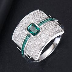 rings- Monaco Design Luxury Statement Stackable Ring For Women Wedding Cubic Zircon Engagement Dubai Punk Bridal Top Finger RingsModel Number:32968232581 Bridal Tops, Trendy Ring, Detailed Ring, Ruby Engagement Ring, Finger Rings, Square Rings, Green Rose, Blue Rose, Design Luxury