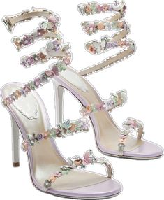 Feminine Sandals For Spring Gala, Purple Heels For Spring Cocktail, Lavender Sandals For Summer Party, Lavender Heels For Spring Party, Elegant Lavender Heels For Party, Lavender Heels For Spring Evening, Lavender Evening Heels For Spring, Elegant Lavender High Heels, Elegant Lavender Ankle Strap Heels