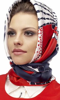 DIADEMAS Y ACCESORIOS....❤ Street Hijab, Grace Kelly Style, Scarf Knots, Street Hijab Fashion, Silk Neck Scarf, Silk Headscarf, Hijab Style Casual, How To Wear Scarves, Traditional Fashion