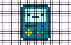 an image of a pixel art piece in blue and yellow