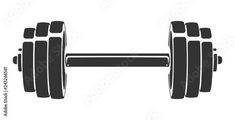 the dumbbell icon is shown in black on a white background, it appears to be an illustration