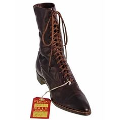 Antique Vintage Victorian Leather Boots Girls/Womens Dark Brown 1910 S – The Best Vintage Clothing Luxury Traditional Boots With Leather Sole, Luxury Vintage Business Boots, Luxury Brown Boots With Leather Trim, Luxury Brown Lace-up Combat Boots, Luxury Brown Lace-up Boots, Luxury Brown Boots With Front Lace-up Fastening, Luxury Vintage Closed Toe Boots, Traditional Luxury Leather Boots, Luxury Vintage Boots For Winter