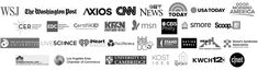 many different types of logos are shown in black and white, including one with the word news on it