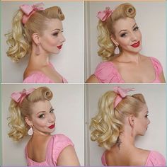 Vintage Updos, Cabelo Pin Up, Pinup Hair Tutorial, Miss Victory Violet, Victory Violet, Vintage Hairstyle, Vintage Hairstyles Tutorial, 1950s Hairstyles, Grease Hairstyles