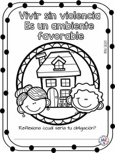 a spanish poster with an image of a house and two children