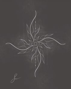 a black and white drawing of a snowflake on a chalkboard background with the word winter written below it