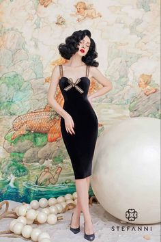 Gatsby Style Dresses, Retro Photoshoot, 1950s Pinup, Hollywood Costume, Pin Up Outfits, Fashion Sketches Dresses, Normal Clothes, Bow Pattern