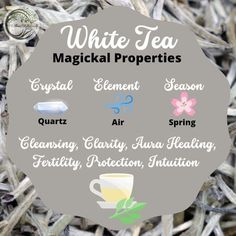 White Tea Magical Properties, Kitchen Witchcraft Recipes, Tea Magick, Potion Brewing, Spiritual Herbs, Tea Witch, Magickal Correspondences, Witch Tea, Kitchen Witchcraft