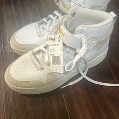 Brand New Casual White Adidas High-top Sneakers, Cream High-top Adidas Sneakers, White Ankle-high Synthetic Sneakers, Adidas Gazelle Women, Adidas Ultraboost 19, Adidas Tech, Adidas High Tops, Adidas Athletic Shoes, Adidas Tennis Shoes