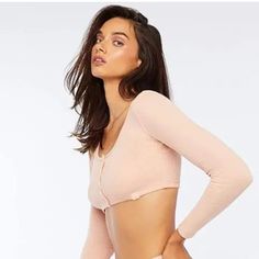 Nwot Savage X Fenty Extra Crop Ribbed Waffle Knit Button Pink Lingerie Sleep Top Long Sleeve T-Shirt - Size M The Pit To Pit Is 18 Inches. The Length Is 11 Inches. Skims Dupe. Adore Me. Stretch Tops With Button Closure For Loungewear, Stretch Tops With Buttons For Loungewear, Fitted Loungewear Tops With Buttons, Fitted Button-up Top For Loungewear, Fitted Button-up Loungewear Top, Pink Lingerie, Savage X Fenty, The Pit, Pink Long Sleeve