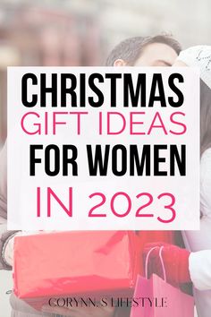 Photo of a guy and girl holding a red and pink shopping bag. Christmas gift ideas for women 2023. Women Christmas Gift Ideas, Trending In 2023, 2023 Christmas, Women Christmas