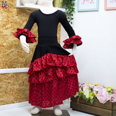 Flamenco Spain Dress  Body, Skirt and hair accesory Polka Dot Ruffled Dress For Dress-up, Polka Dot Dress With Ruffles For Dress-up, Flamenco Spain, Spain Dress, Spain Flamenco, Body Rock, Flamenco Dress, Body Skirt, Dots Dress