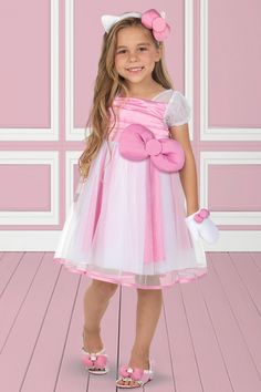 Diy Hello Kitty Costume, Hello Kitty Halloween Costume, Princess Costumes For Girls, Hello Kitty Costume, Cat Costume Diy, Kitty Costume, Fairy Princess Costume, Diy Hello Kitty, Alice Costume