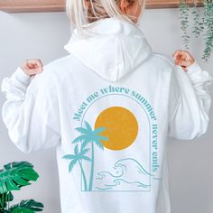 Elevate your beachy style with our Sunset Hoodie, a zip-up jacket that captures the essence of a mesmerizing sunset. This women's sweatshirt is perfect for those who love the coastal vibes and crave a trendy yet relaxed look. Designed as part of our Coconut Girl Clothes collection, it offers a touch of preppy sophistication for the summer season. Embrace the laid-back charm of beachy sweatshirts and elevate your wardrobe with our collection of stylish and preppy summer clothing. Discover the per Hooded Beach Tops For Spring, Hooded Summer Beach Tops, Hooded Beach Tops For Summer, Summer Vacation Cotton Hoodie, Spring Vacation Sweatshirt, Trendy Sweatshirt For Beach In Spring, Casual Beach Hoodie Top, Cotton Hoodie For Summer Vacation, Trendy Spring Beach Sweatshirt