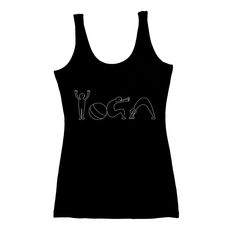 YOGA, ACTIVE WORKOUT & CASUAL WEAR YOGA PEOPLE TANK TOP. These yoga tanks for women are your key to comfort and style all in one. They move and stretch with you through all your yoga poses. HIGH QUALITY AND DURABLE. 95% Organic Cotton 5% Spandex. TREELANCE LIMITED EDITION DESIGNS. Exclusive yoga graphics from a Yoga Instructor mean to take you through your yoga practice (or whatever you like). They come with a lovely flower hangtag inside recyclable packaging. SIZE CHART (Inches) Order a Siz Black Go-dry Tops For Yoga, Black Go-dry Top For Yoga, Black Go-dry Tank Top For Pilates, Black Racerback Yoga Top, Moisture-wicking Black Tops For Pilates, Black Athletic Fit Top For Pilates, Athletic Fit Racerback Tops For Pilates, Tank Jumpsuit, Active Workout