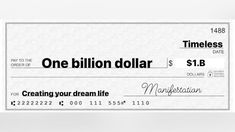 a chequed check for $ 1 billion is shown in this graphic illustration, with the words one billion dollar printed on it