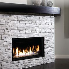 a white brick fireplace in a living room