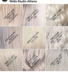 Wella Toner Chart, Blonde Toner, Hair Color Guide, Colour Touch Wella, Wella Hair Color, Blonde Hair Makeup, Grey White Hair, New Hair Do, White Hair Color