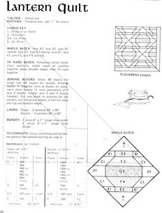 an instruction manual for how to make lantern quilts