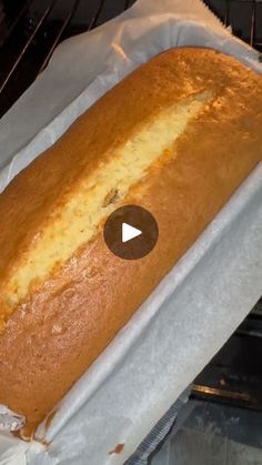 a loaf of bread sitting in an oven