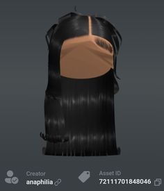 an animated image of a woman's head with long black hair